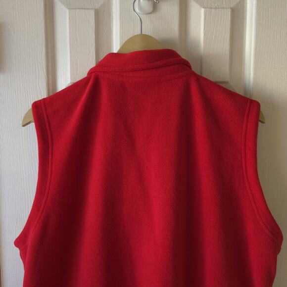 Draper’s & Damon’s PXL Christmas Vest Red Fleece Zip Front Holiday Trees Stars - Picture 8 of 8